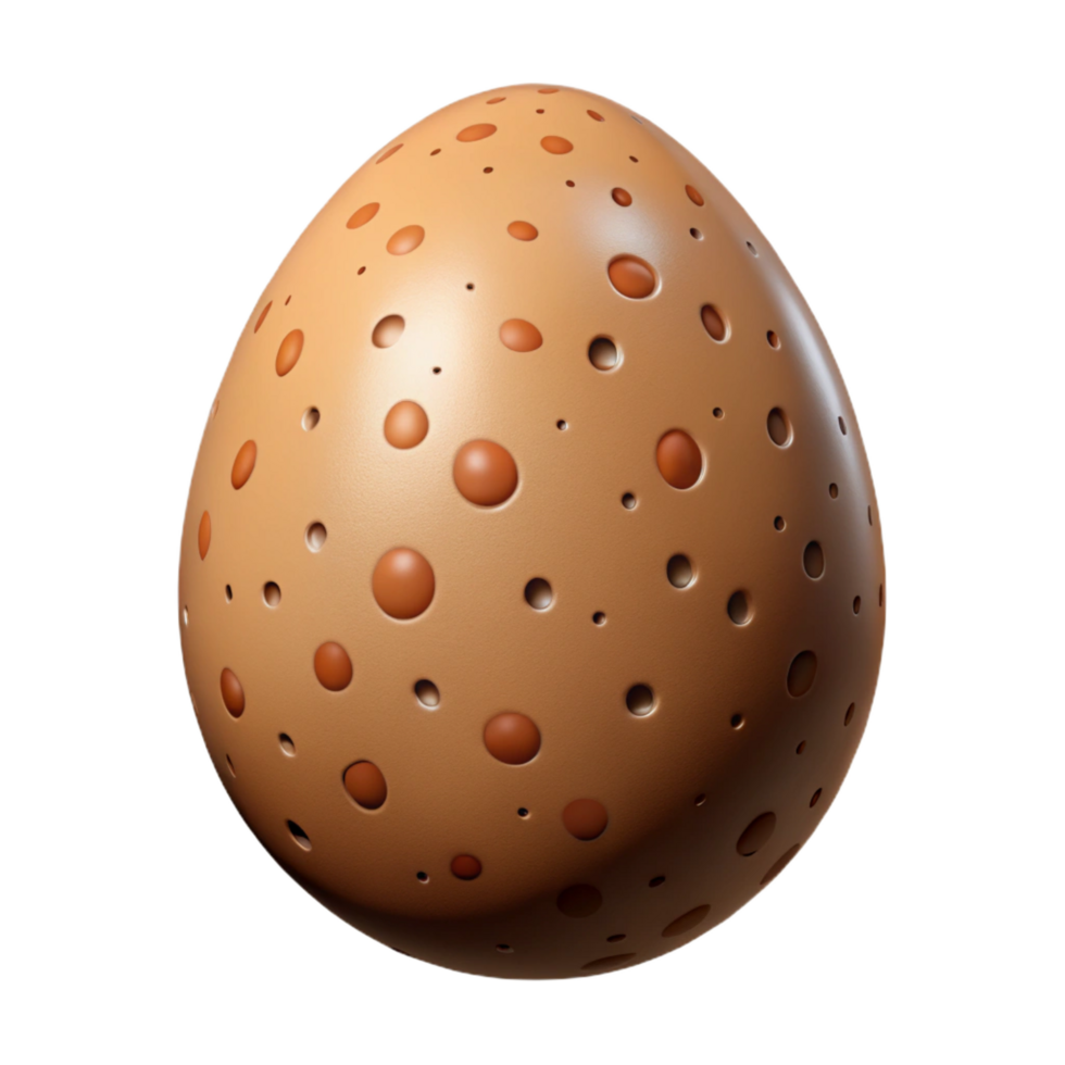 serene unparalleled Photorealistic, hyper-specific, isolated cutout of a single, brown, speckled bird egg with Transparent Background png