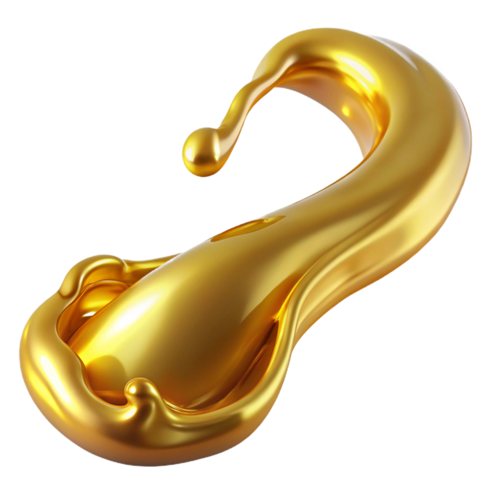rare futuristic A flowing stream of liquid gold with Transparent Background 8K png