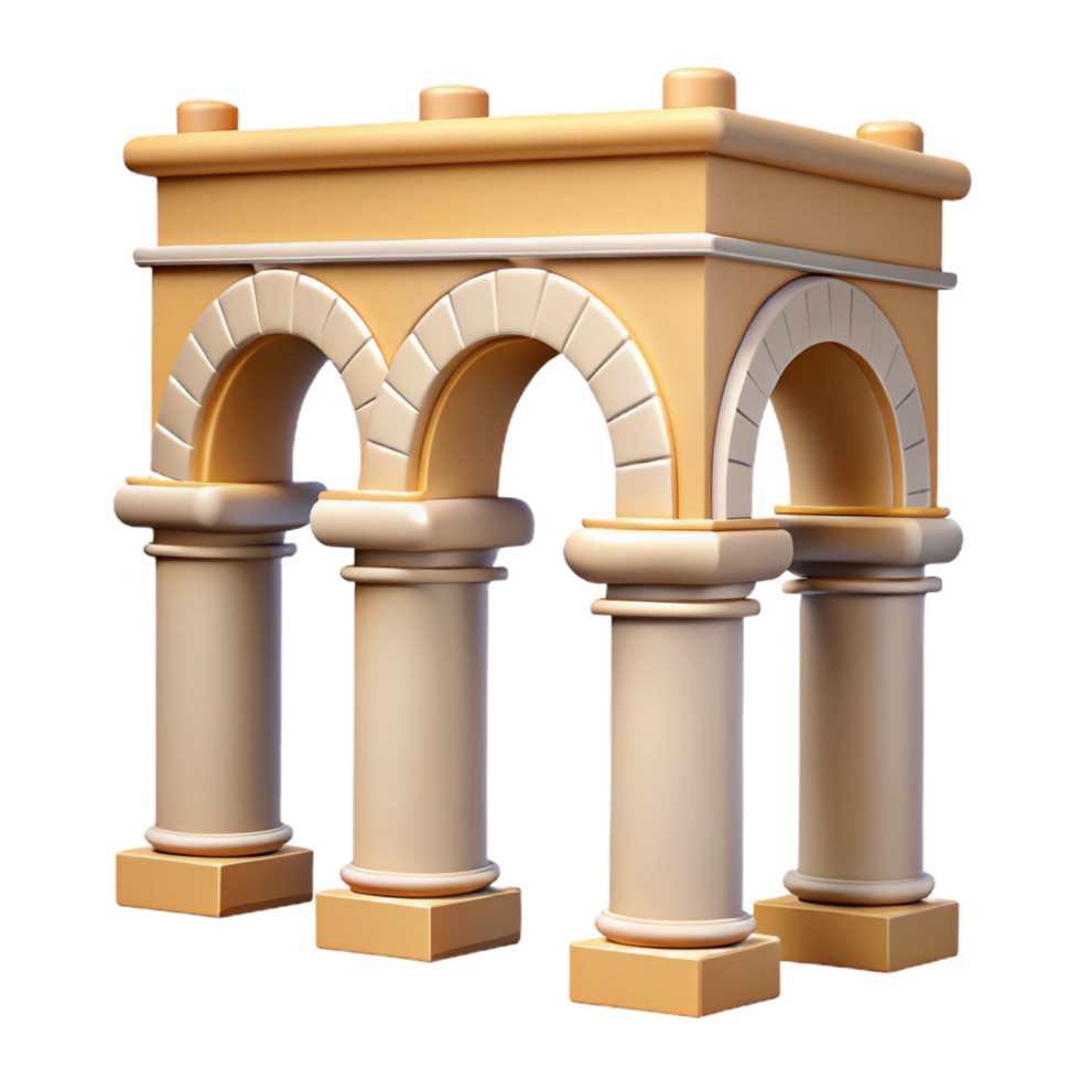 striking traditional Arch Roman aqueduct detail with Transparent Background original png