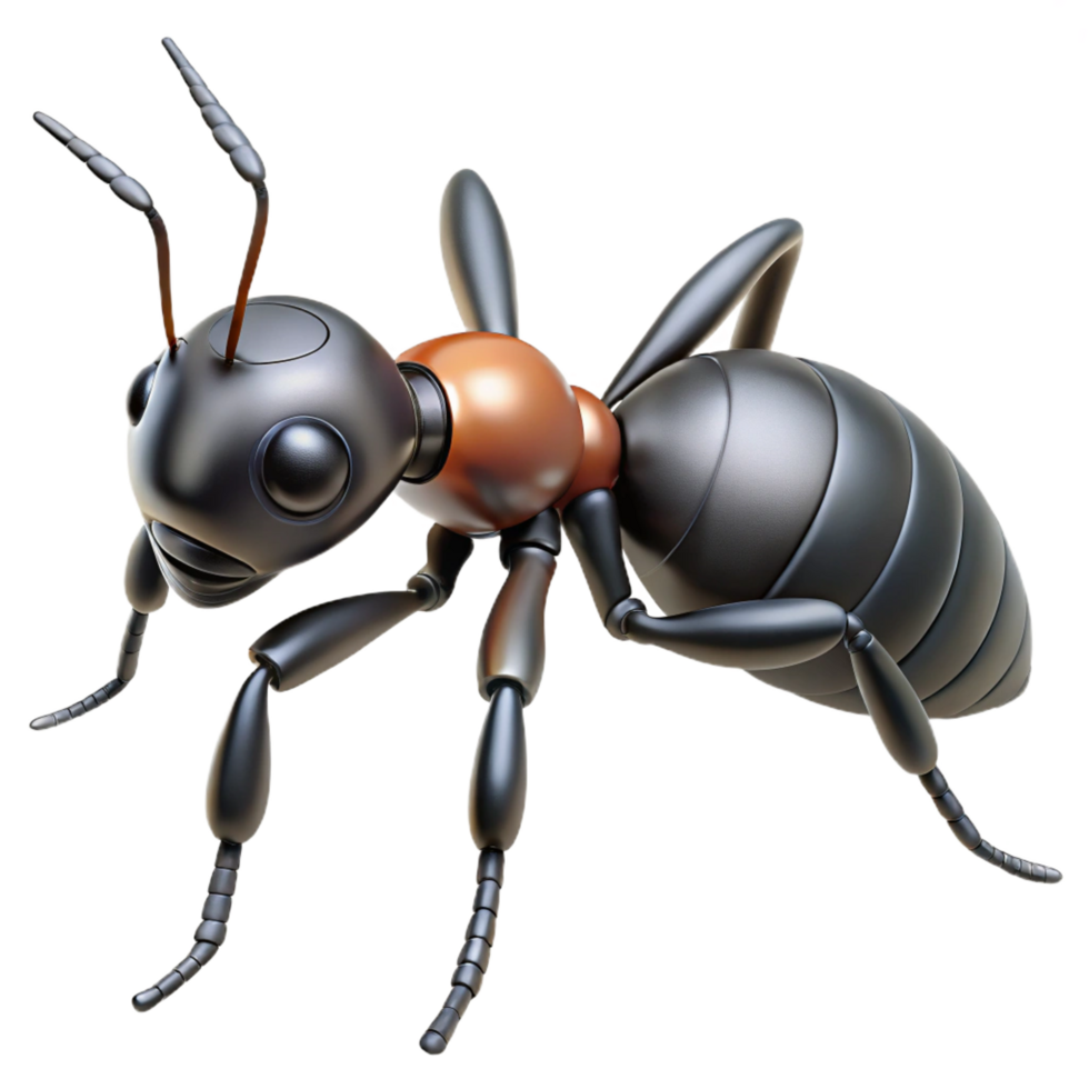 serene exceptional Ultra-detailed, isolated cutout, photorealistic biomechanical ant, hyper-specific professional render with Transparent Background png