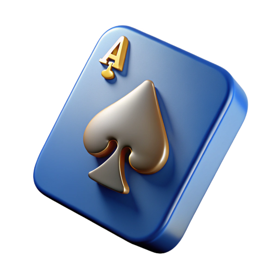 serene surreal A single playing card, the Ace of Spades with Transparent Background flawless png