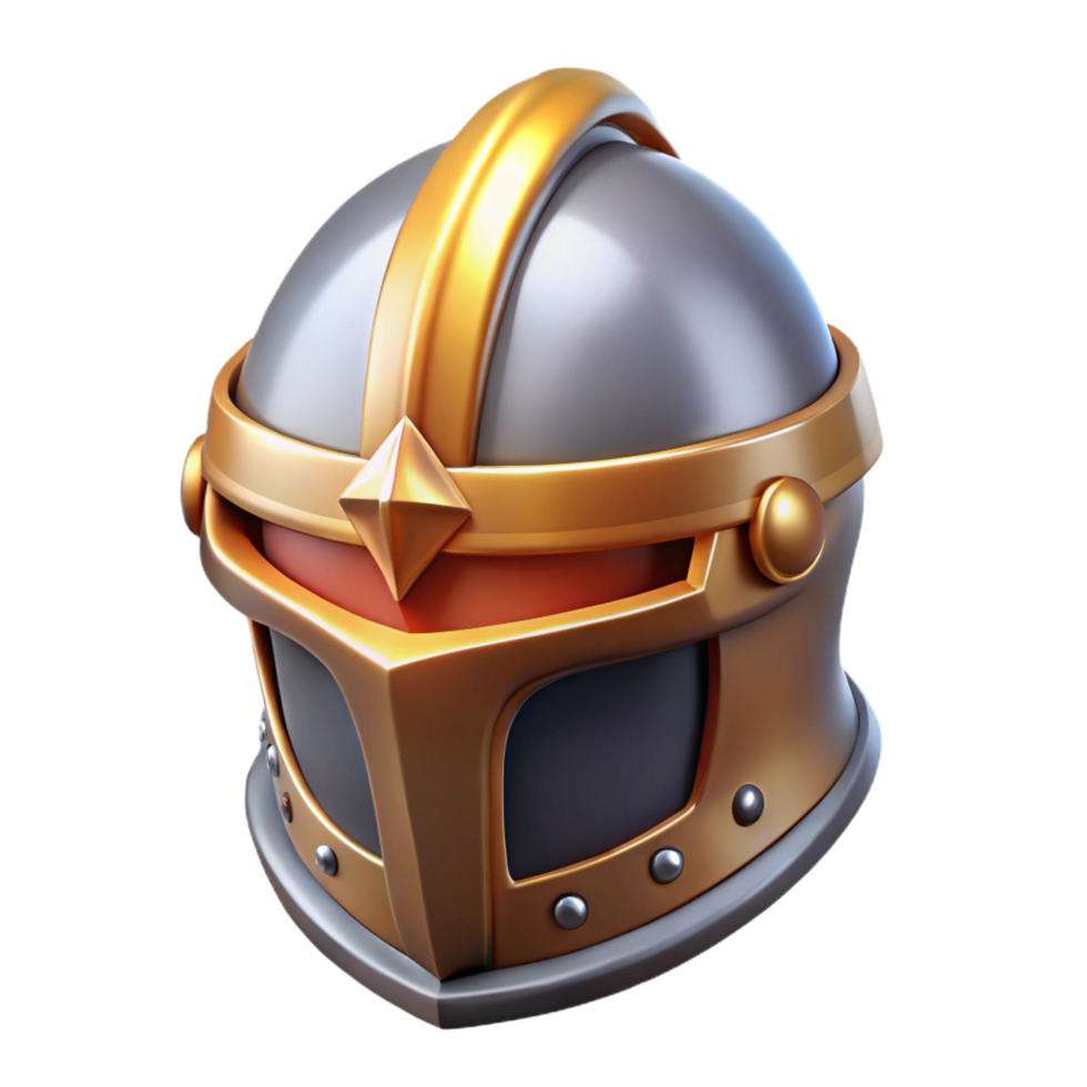 timeless nordic Ultra-detailed concept art illustration of a single stylized medieval helmet, knight's helm, isolated cutout with Transparent Background genuine png