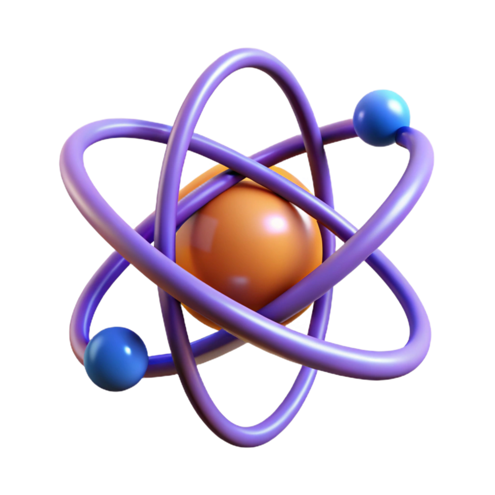 spectacular signature A stylized, abstract representation of an atom with Transparent Background png