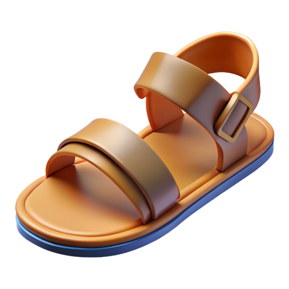 standout modern Professional render of a single Greek sandal, leather, isolated cutout, ultra-detailed, hyper-specific with Transparent Background crisp png