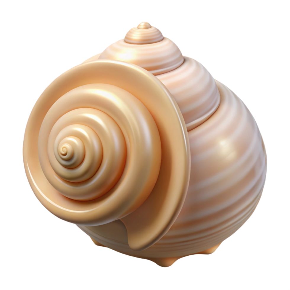 splendid standout Professional render, ultra-detailed, isolated cutout of a single, perfect, spiral seashell, with delicate, pearly texture with Transparent Background png