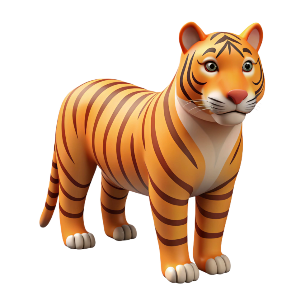passionate beautiful Concept art style hyper-specific isolated cutout of a single tiger Panthera tigris stripe pattern, with Transparent Background professional png