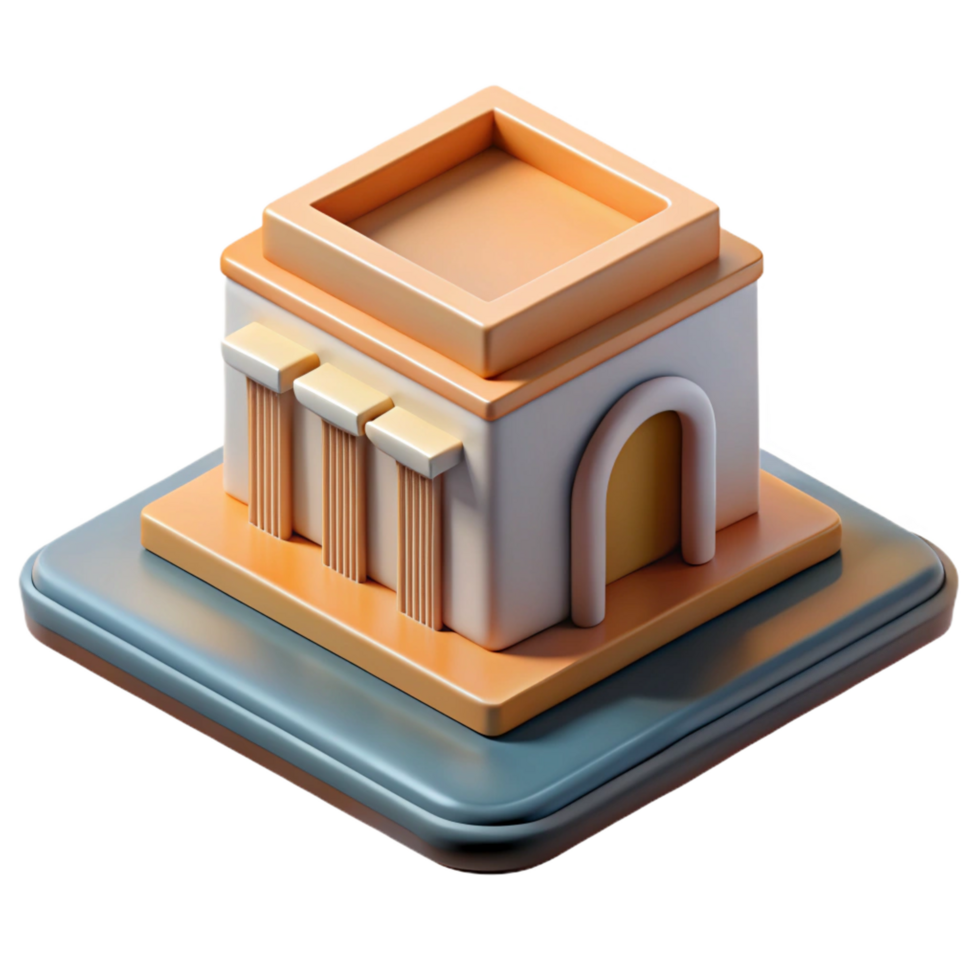serene quintessential Concept art style, isolated cutout of a single, architectural model, scale with Transparent Background png