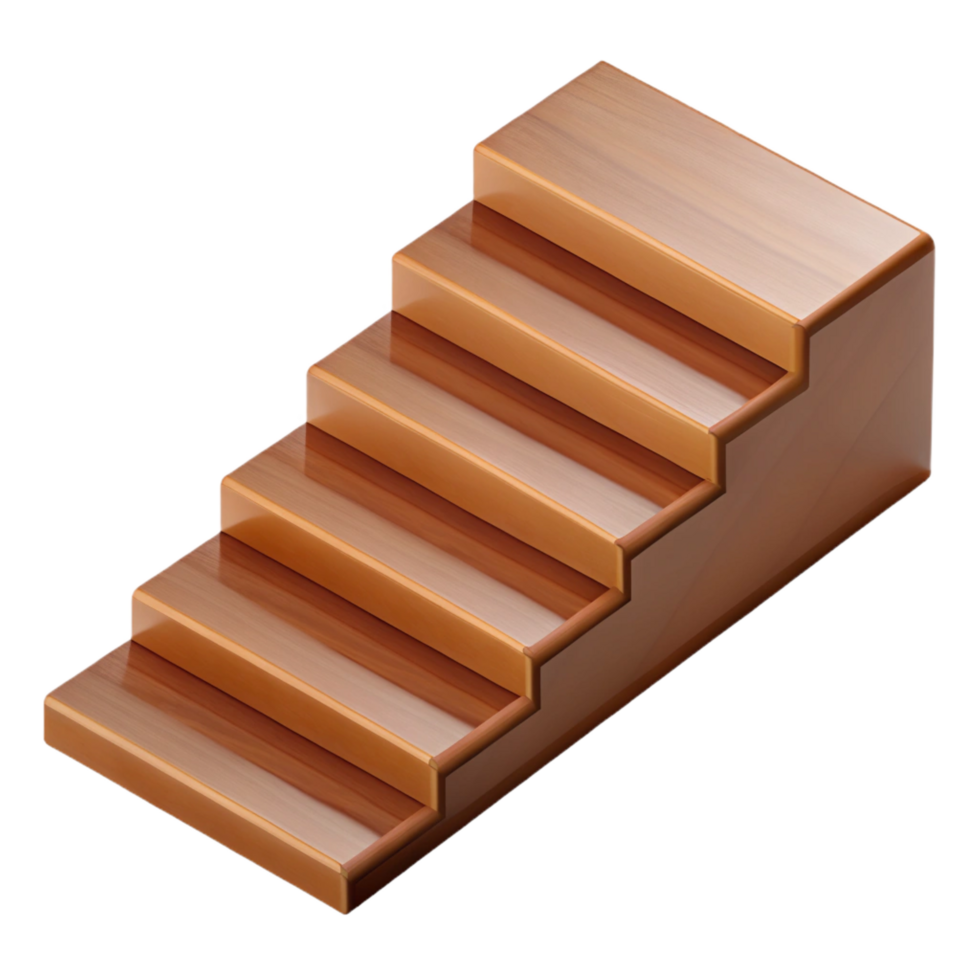 immaculate ethereal futuristic Stair tread, hardwood material, with Transparent Background detailed png