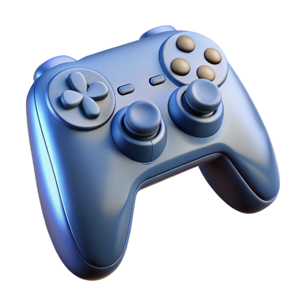vibrant energetic vintage Isolated cutout of a single gaming controller, ultra-detailed, photorealistic, showing individual buttons, professional render with Transparent Background authentic png