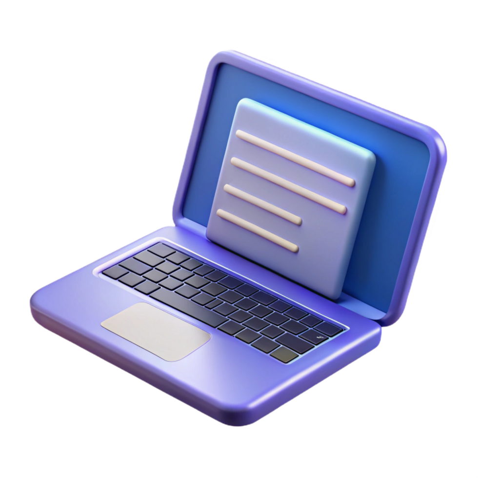 notable abstract Laptop computer with open lid displaying code with Transparent Background top-tier png