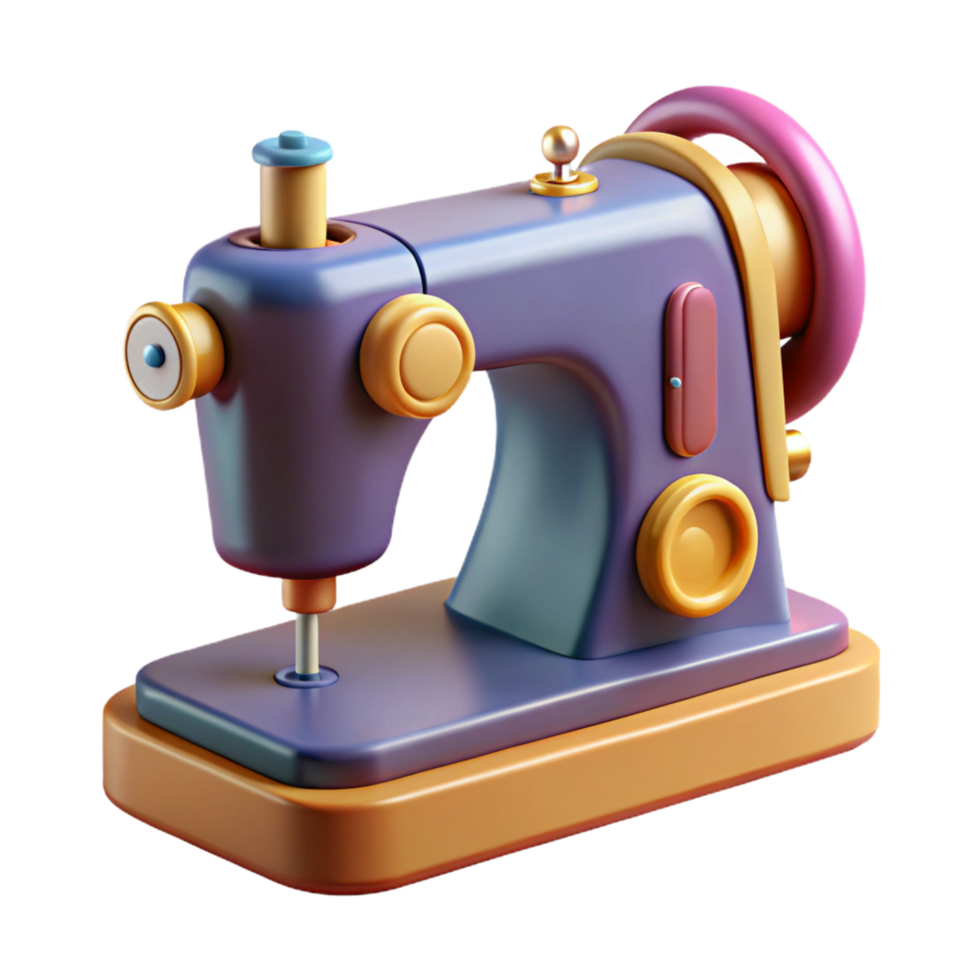 standout tropical Hyper-specific, concept art style, isolated cutout, vintage sewing machine with pedal with Transparent Background precision png