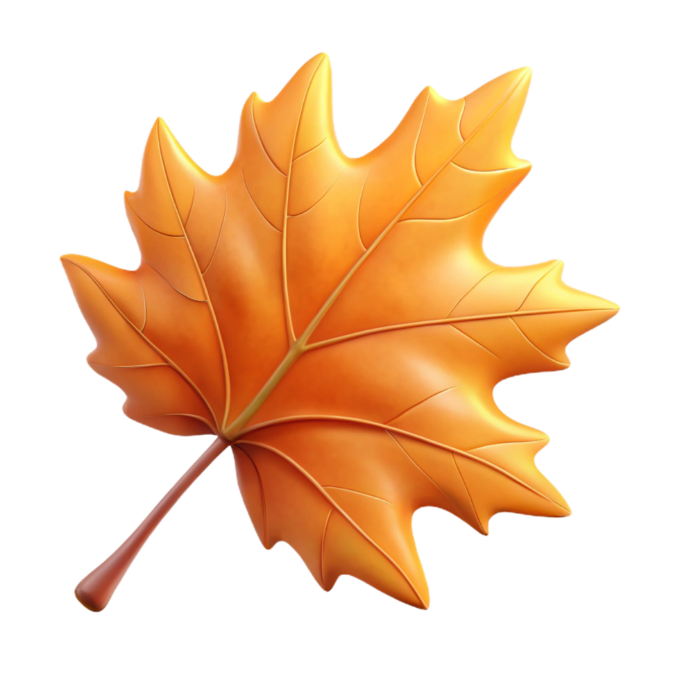wonderful passionate modern Single falling autumn leaf with Transparent Background high quality png