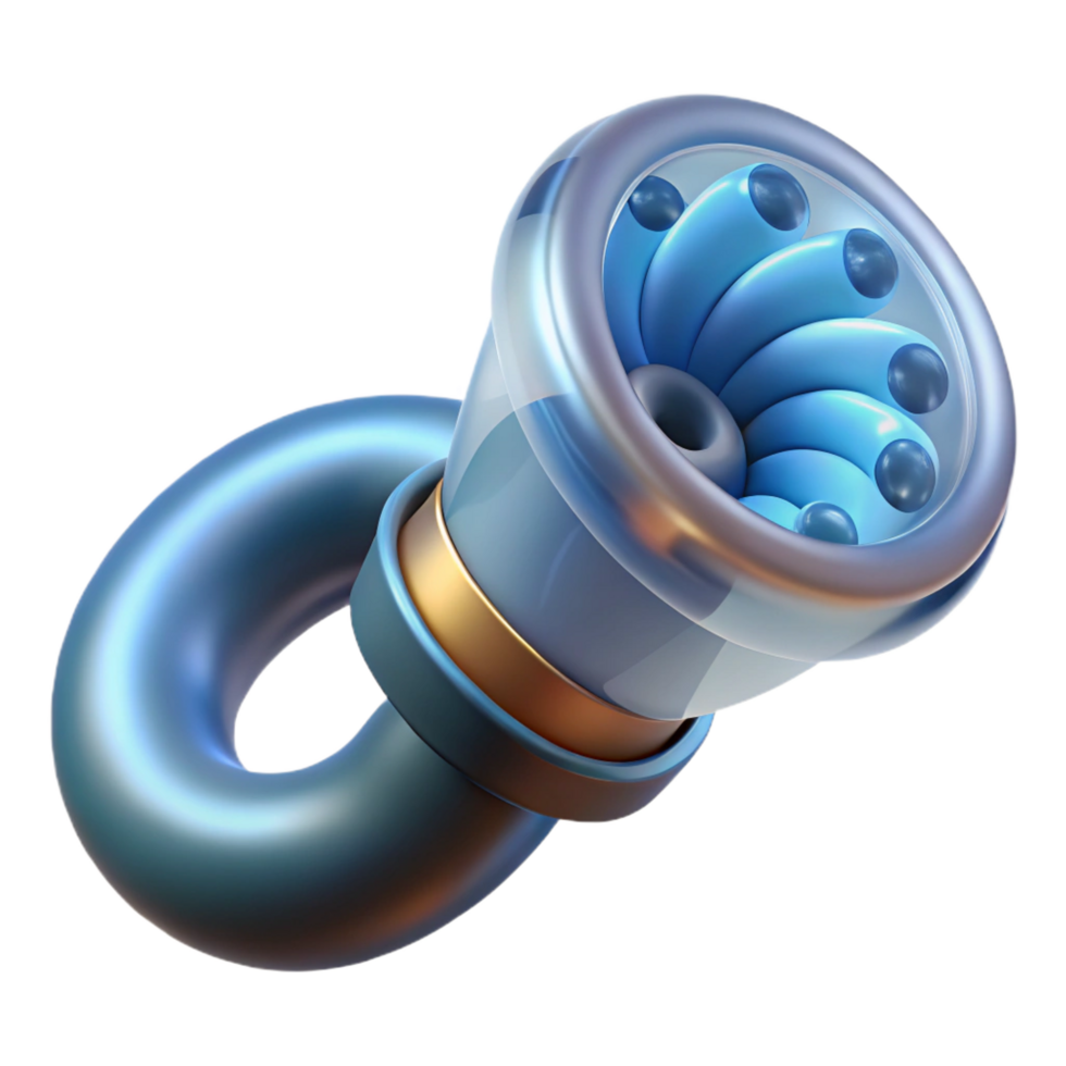 serene industrial Isolated cutout, concept art style, hyper-specific, ultra-detailed professional render of a biomechanical tube with Transparent Background professional png