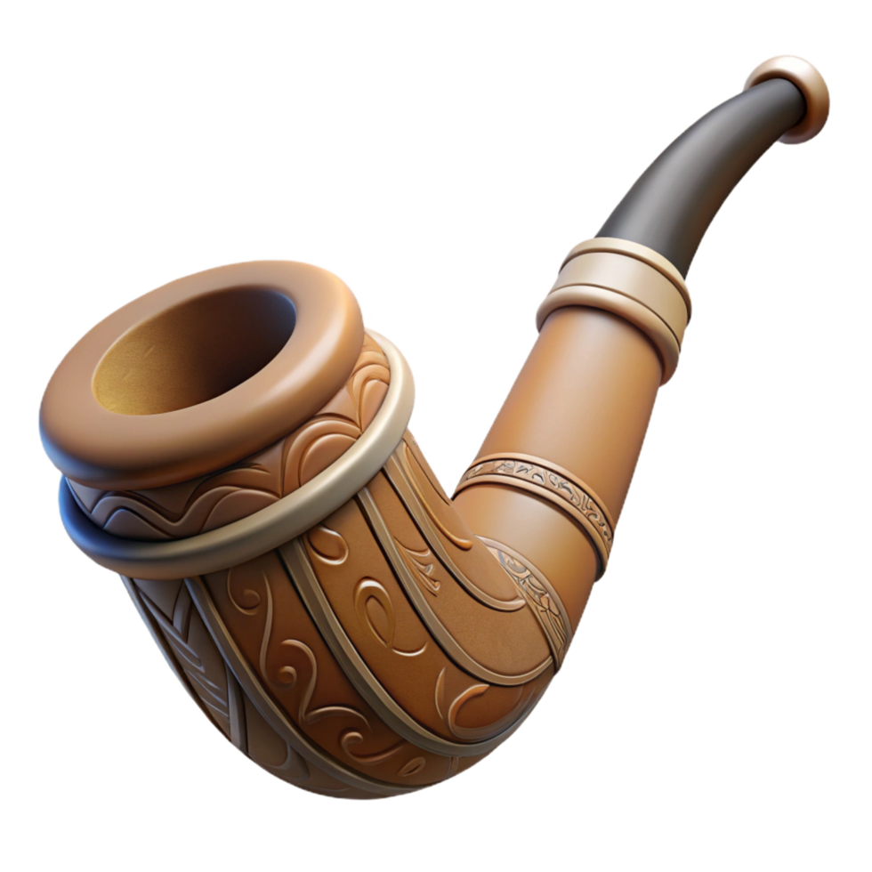 tranquil immaculate Hyper-specific professional render of a tribal ceremonial pipe carved from soapstone with Transparent Background detailed png