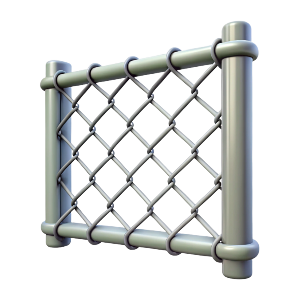 romantic spectacular Photorealistic, isolated cutout of a single, section of chain link fence with Transparent Background top-tier png