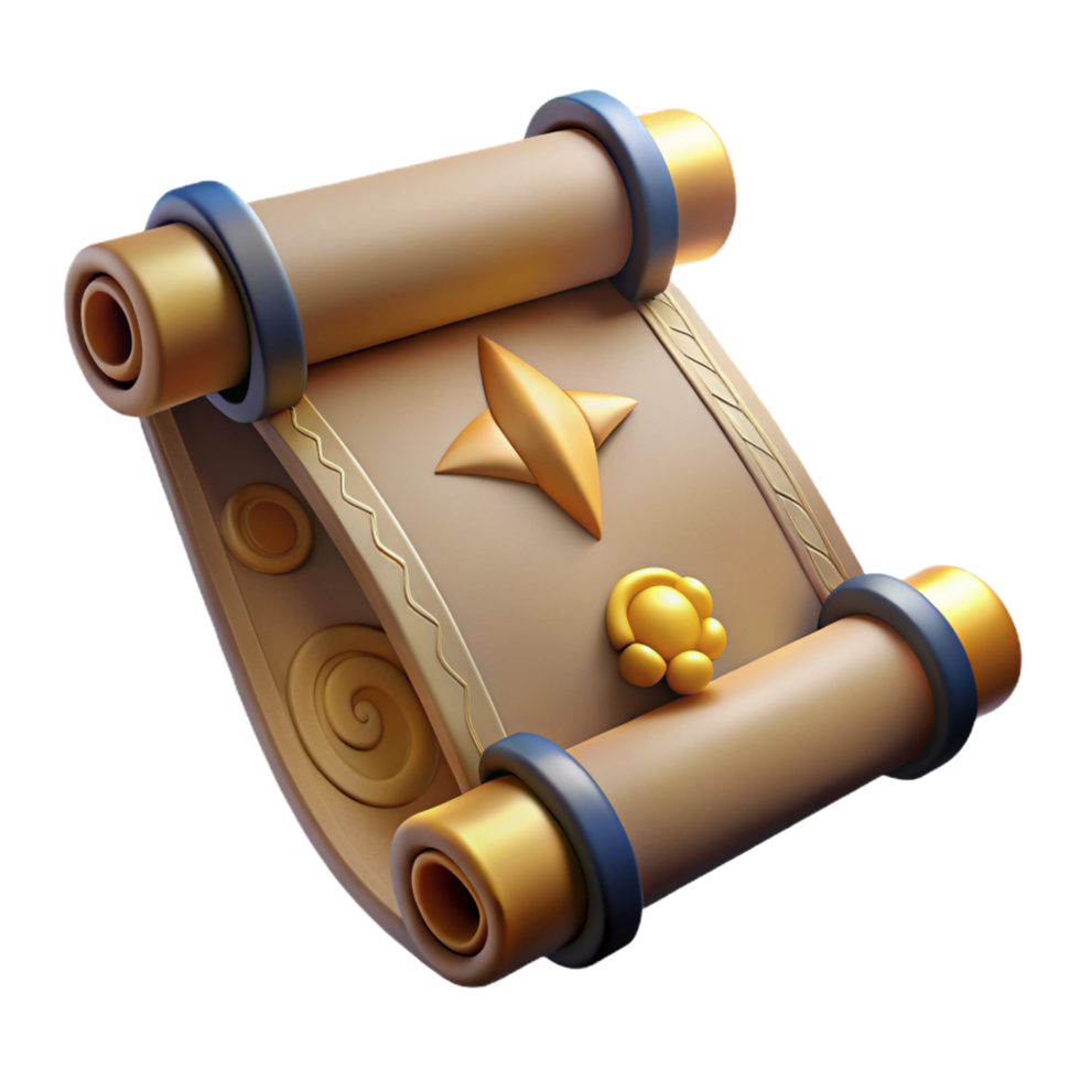playful hypnotic An ancient scroll, covered in cryptic symbols with Transparent Background gallery standard png