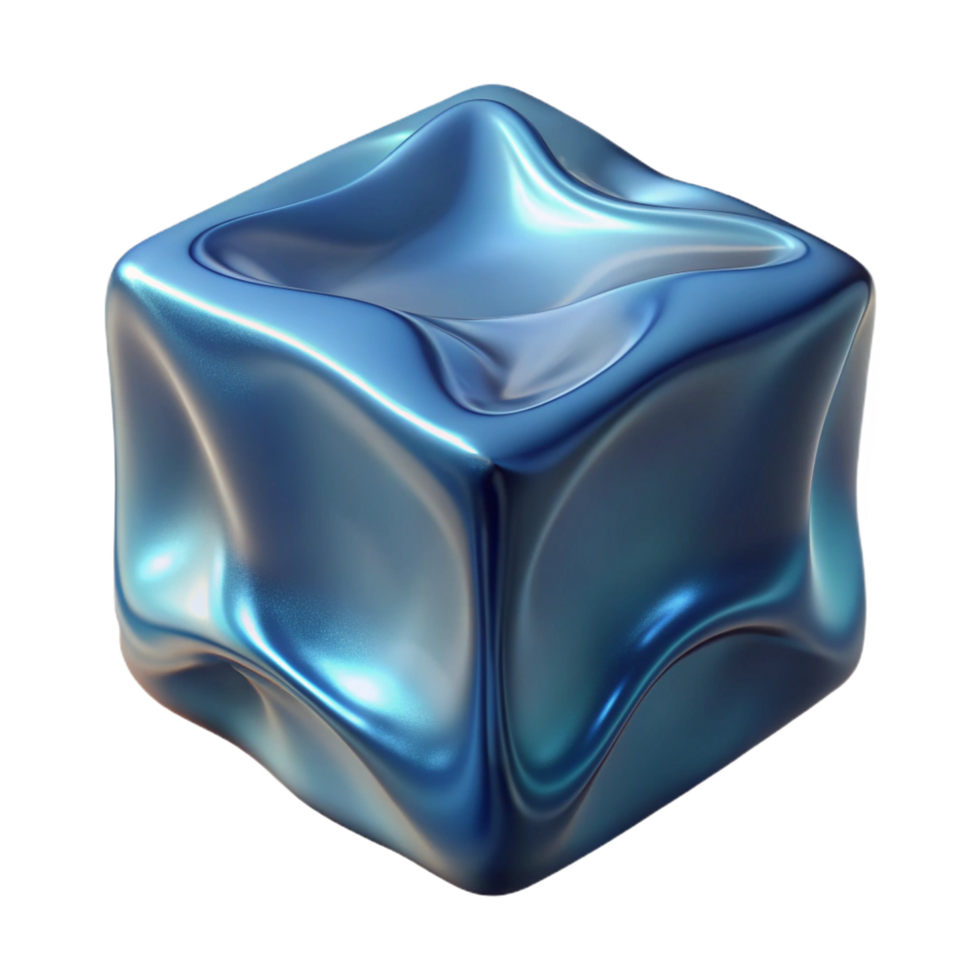 splendid sought-after Hyper-specific, photorealistic render of a single, melting ice cube with realistic refraction Isolated cutout with Transparent Background png