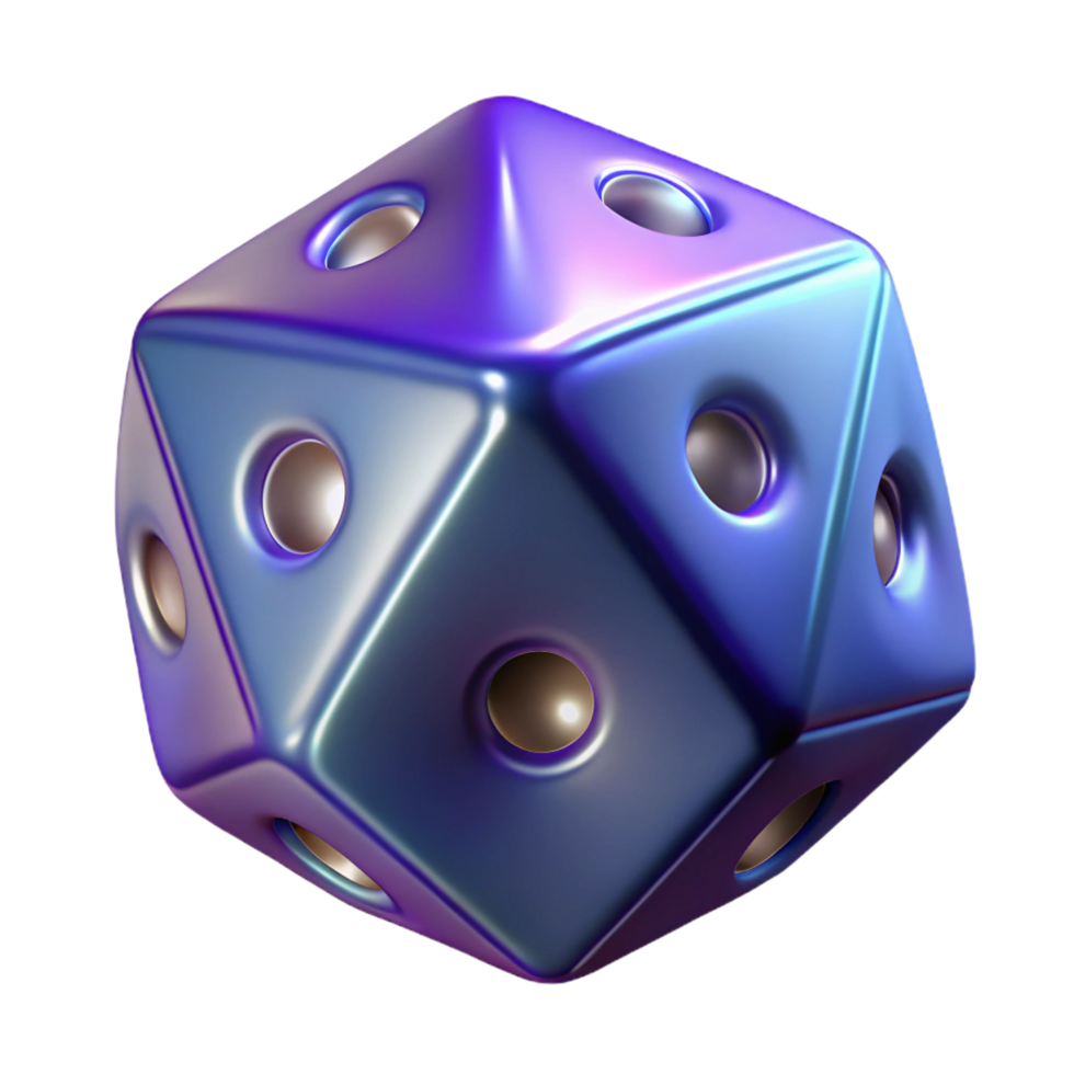 stunning exceptional Photorealistic professional render, hyper-specific, single isolated dice, six-sided, showing a three, ultra-detailed with Transparent Background png