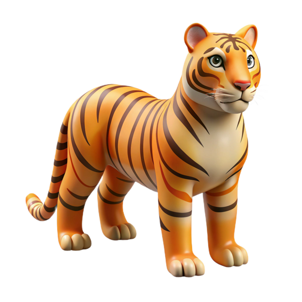 pristine notable Concept art style hyper-specific isolated cutout of a single tiger Panthera tigris stripe pattern, with Transparent Background png
