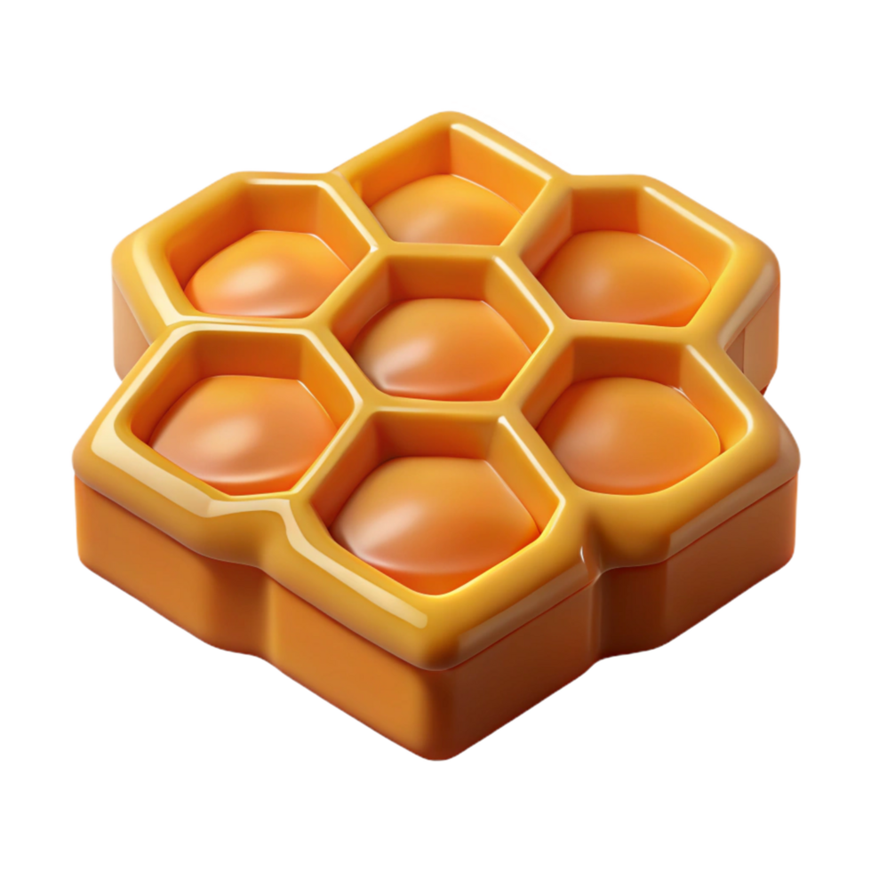 serene inspired Concept art style, isolated cutout of a single, textured piece of raw honeycomb with Transparent Background png