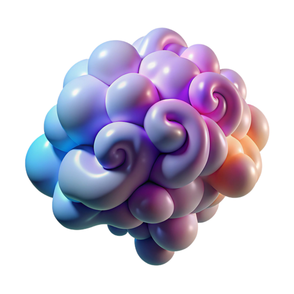 radiant contemporary Concept art style, isolated cutout of a swirling cloud of colorful smoke with intricate, fractal patterns with Transparent Background detailed png