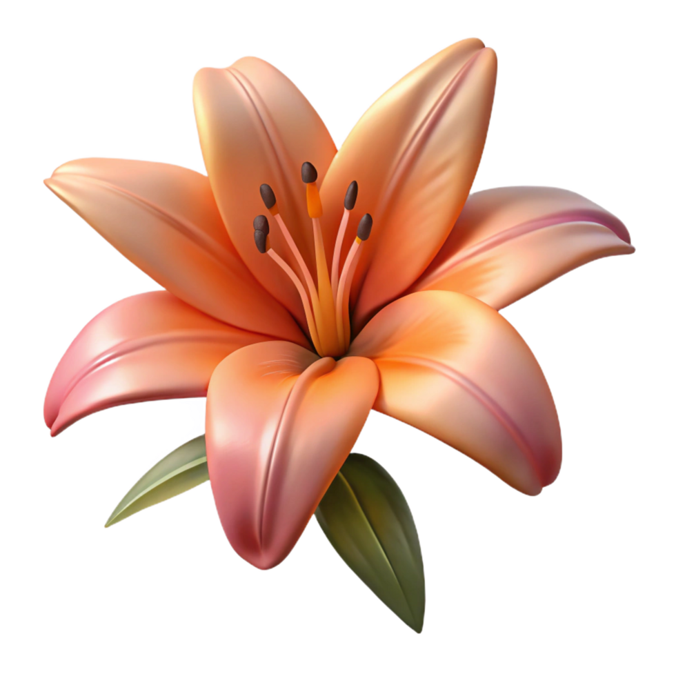 gorgeous peaceful coastal Tiger lily flower fully bloomed with Transparent Background masterfully captured png