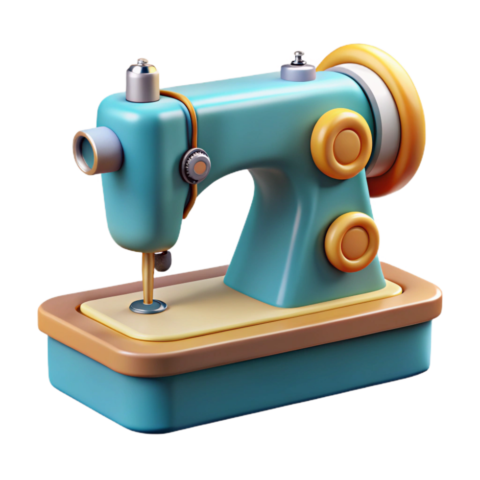 wonderful iconic Hyper-specific, concept art style, isolated cutout, vintage sewing machine with pedal with Transparent Background png