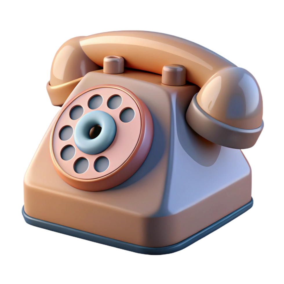 unforgettable geometric Photorealistic, isolated cutout of a single vintage rotary phone, hyper-specific dial texture, ultra-detailed with Transparent Background top-tier png