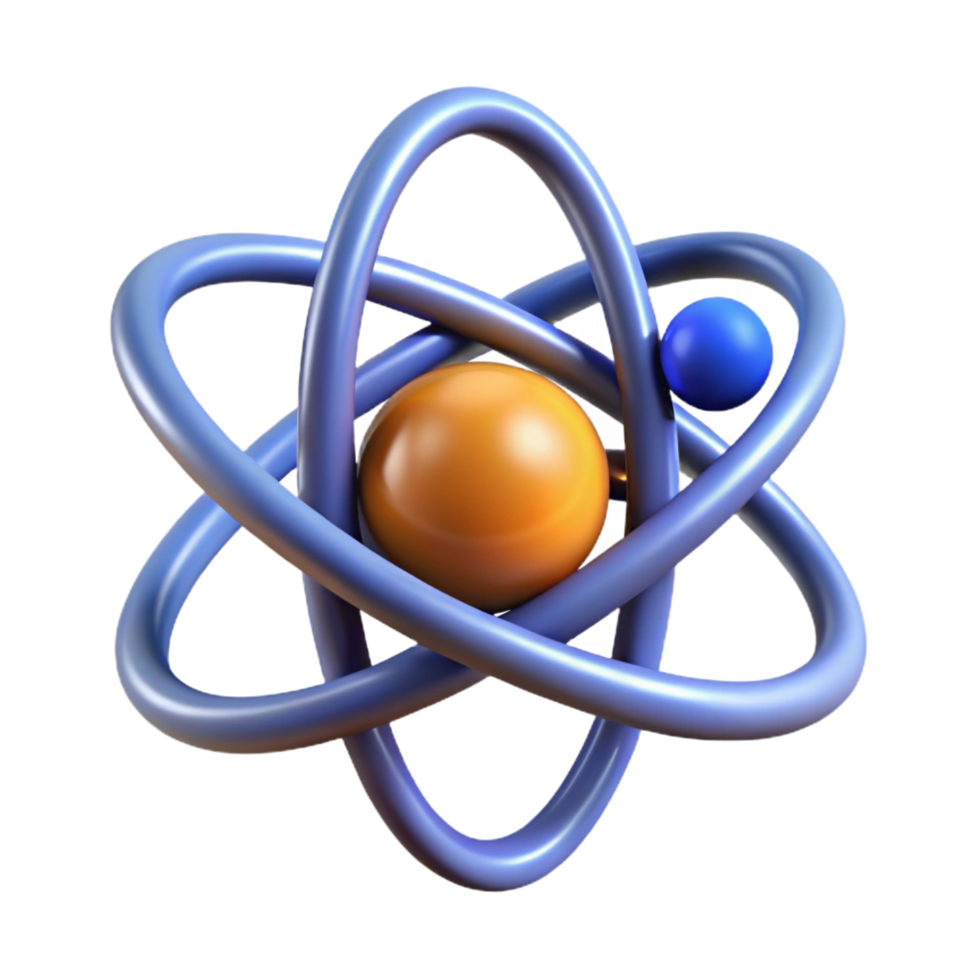 romantic immaculate A stylized, abstract representation of the atom with Transparent Background studio quality png
