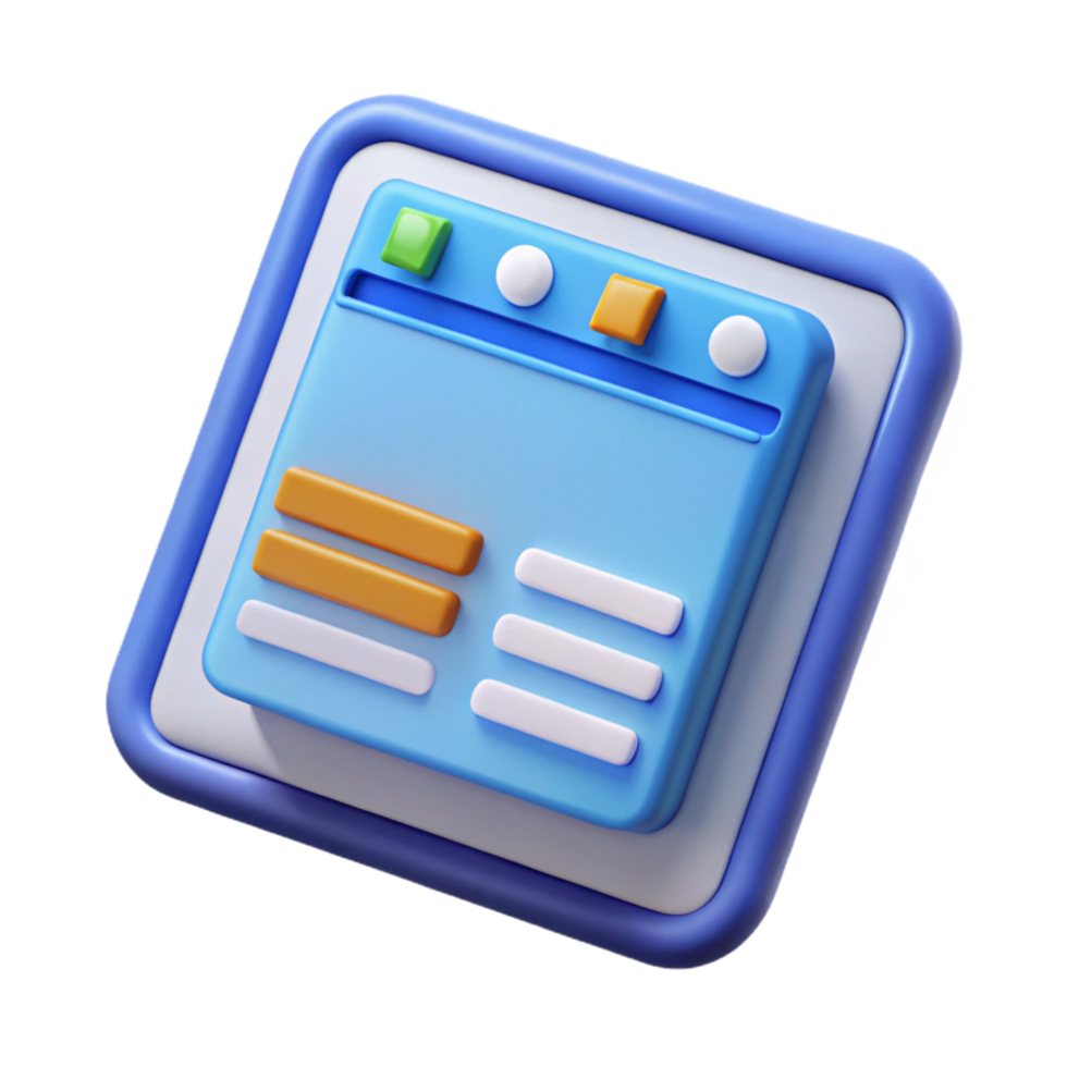 picturesque geometric Tablet computer displaying a website with Transparent Background expertly shot png