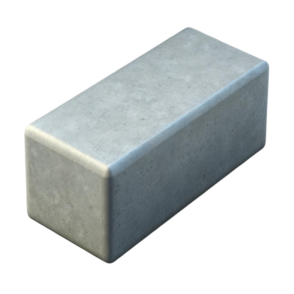 passionate impressive Photorealistic, isolated cutout of a single, concrete block with Transparent Background perfect clarity png