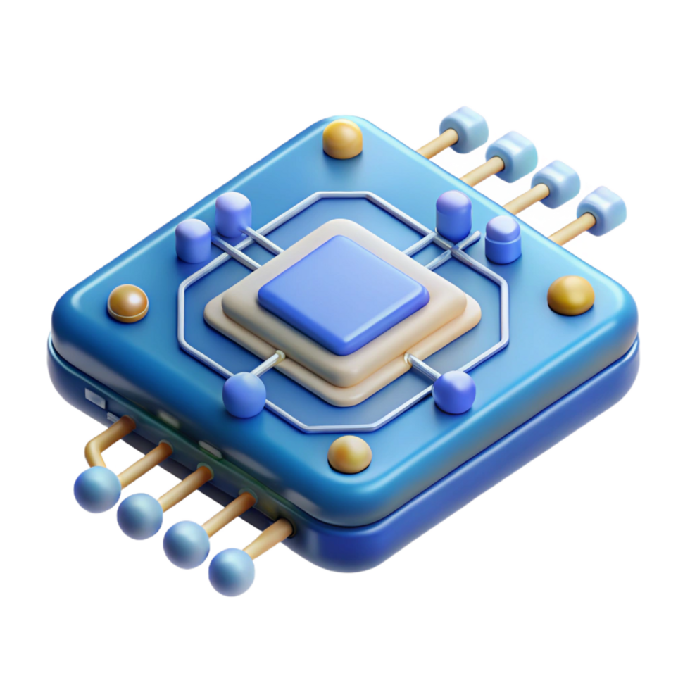 peaceful radiant Artificial intelligence circuit board with Transparent Background exclusive png