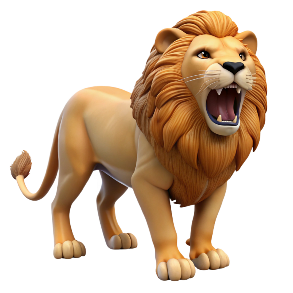 radiant art deco A roaring African lion, with Transparent Background artisan png