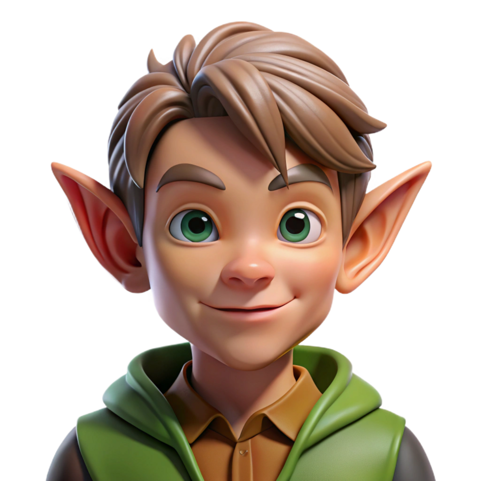 elegant abstract Portrait of a Mischievous Elf with genuine png