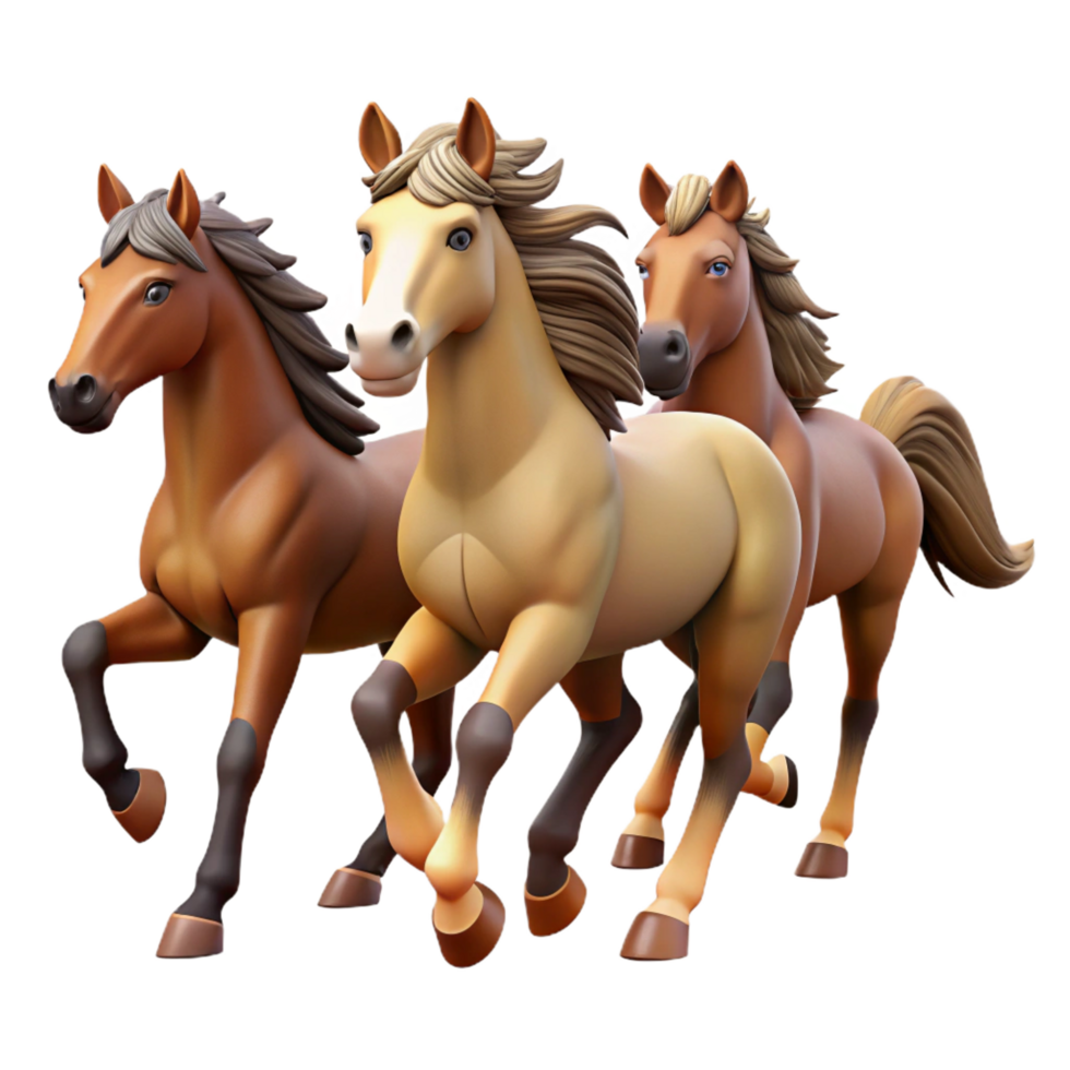 stunning artistic A Group of Wild Horses Running Through premium png