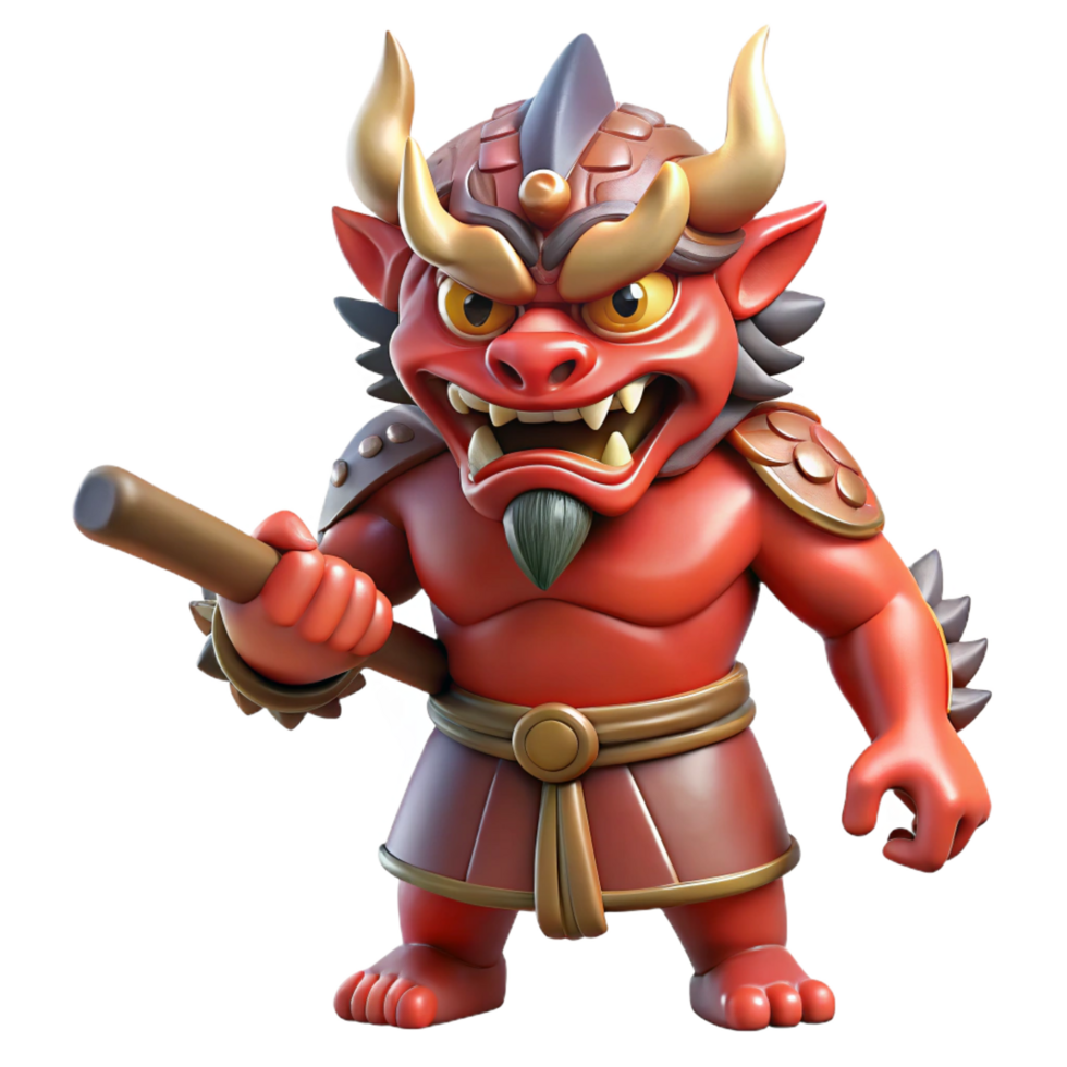 beautiful creative A Oni Wielding a Kanabo Club Fierce authentic png