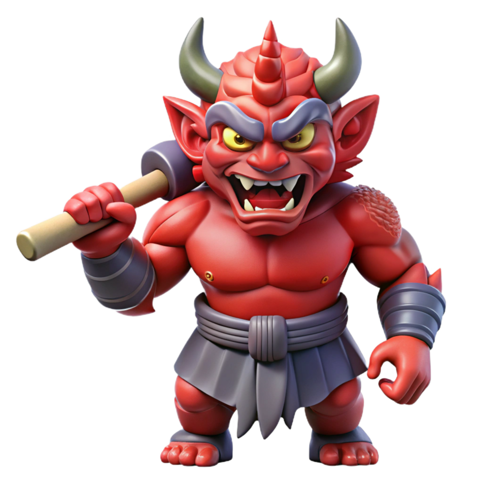extraordinary artistic A Oni Wielding a Kanabo Club Fierce premium png