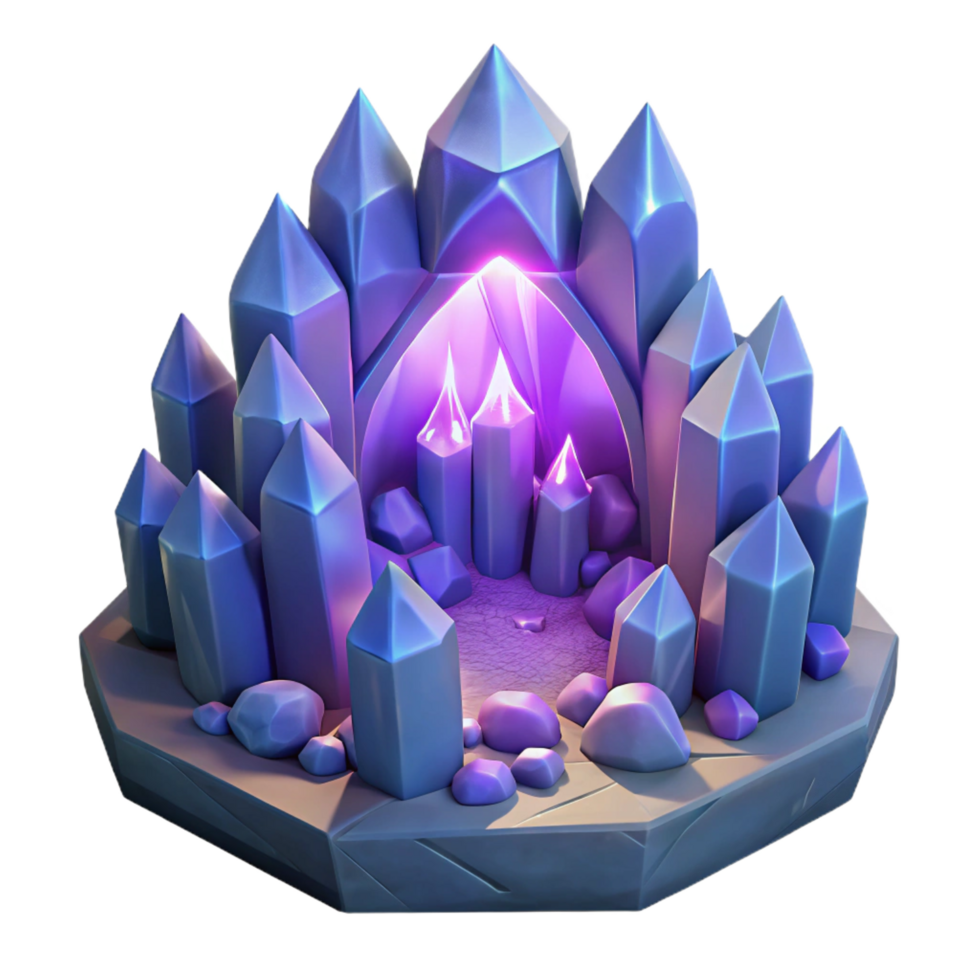 vibrante rústico uma cristal caverna com intrincado Alto resolução png
