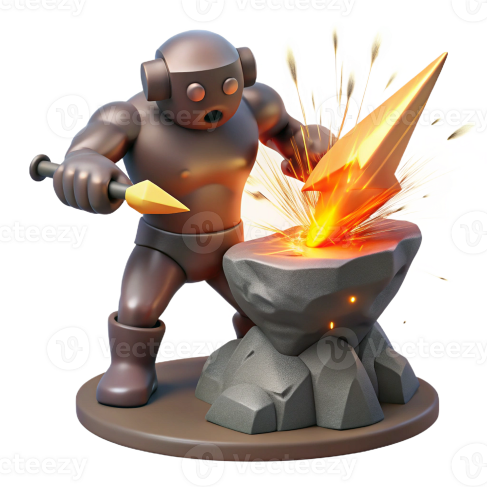 elegant vintage A Powerful Cyclops Forging a high quality png
