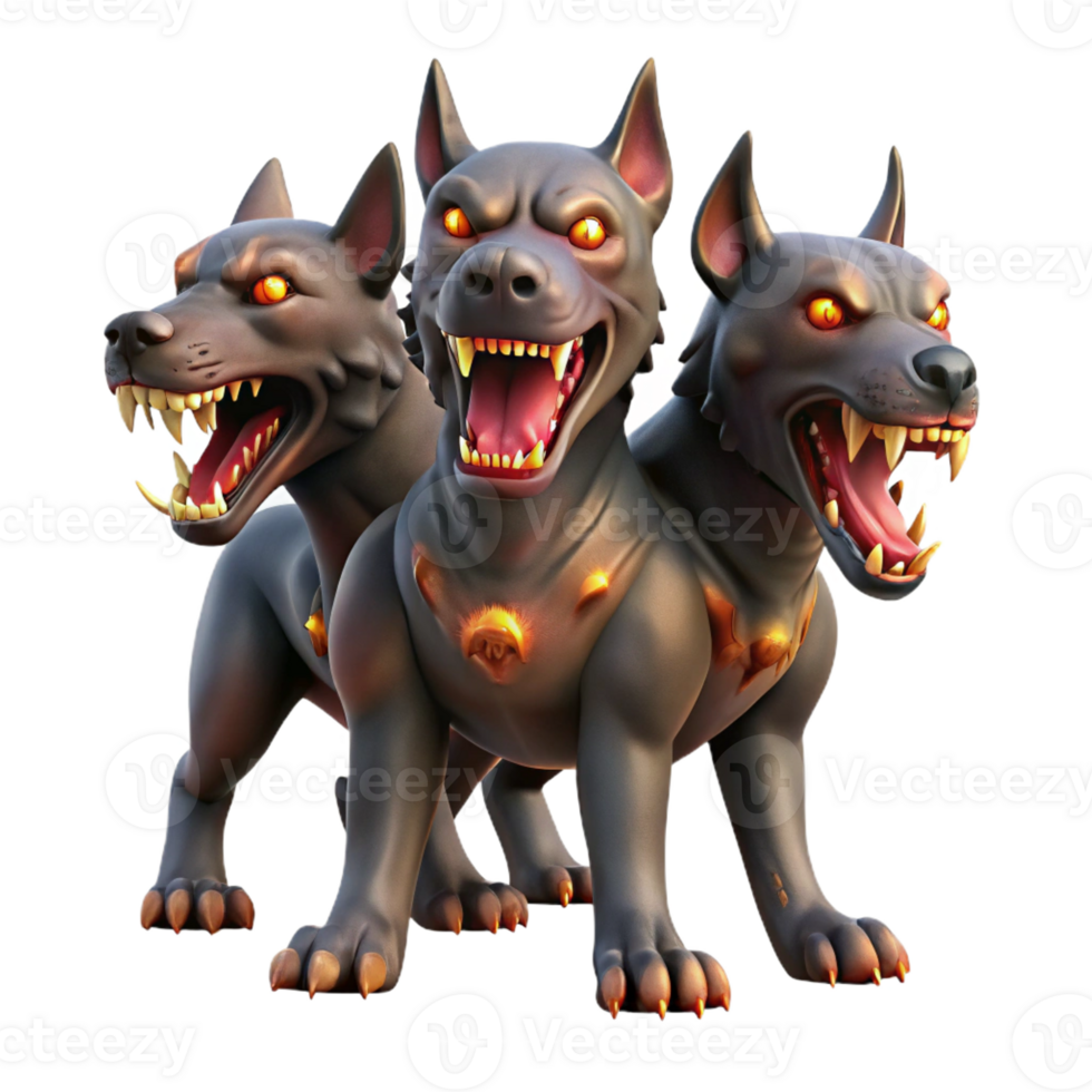 wonderful abstract A Terrifying Greek Cerberus the Three authentic png