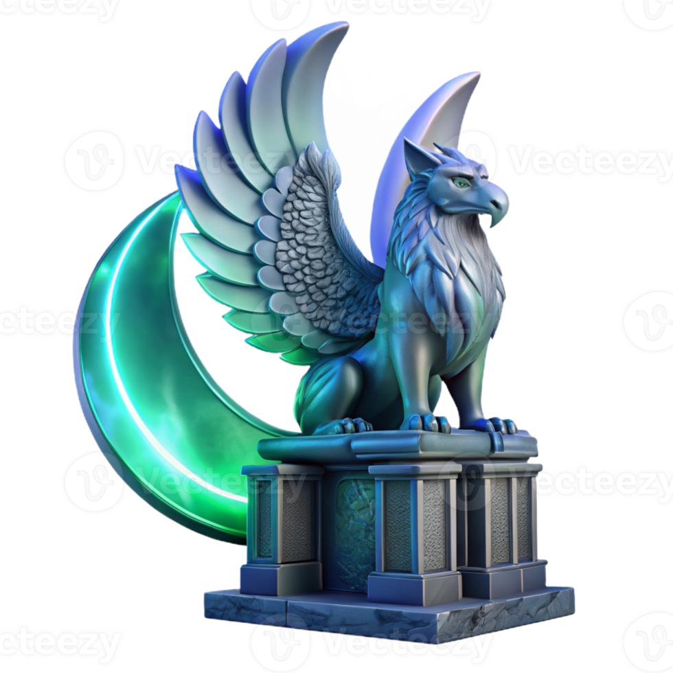 vibrant abstract A Majestic Griffin Perched Atop a high quality png