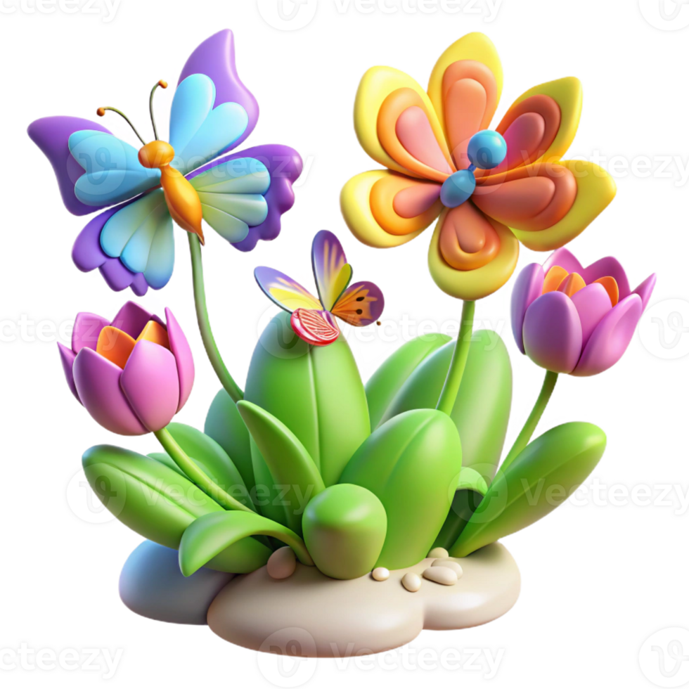 beautiful minimalist A Group of Colorful Butterflies 4K png
