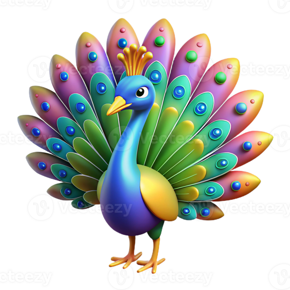 dramatic contemporary A Vibrant Peacock Displaying Its exclusive png
