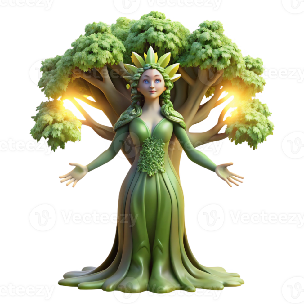 stunning traditional An Ethereal Dryad Emerging from a authentic png