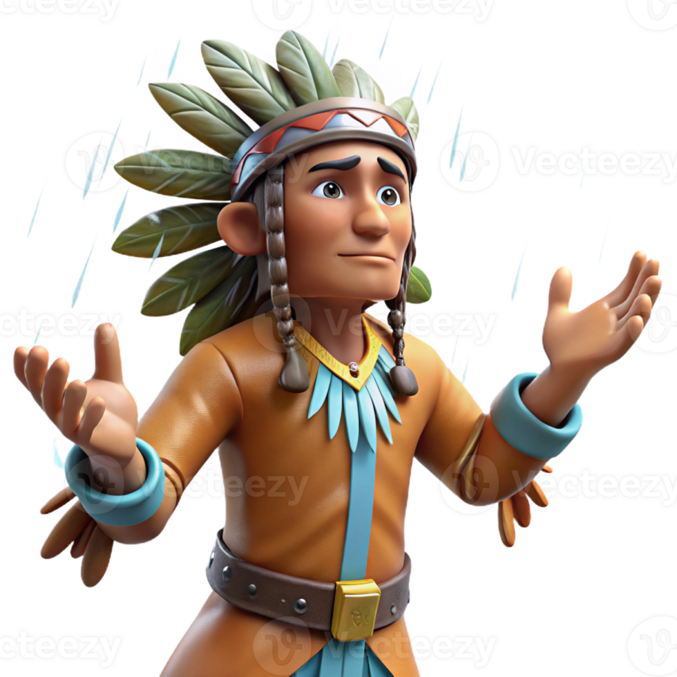 stunning rustic A Wise Native American Shaman professional png