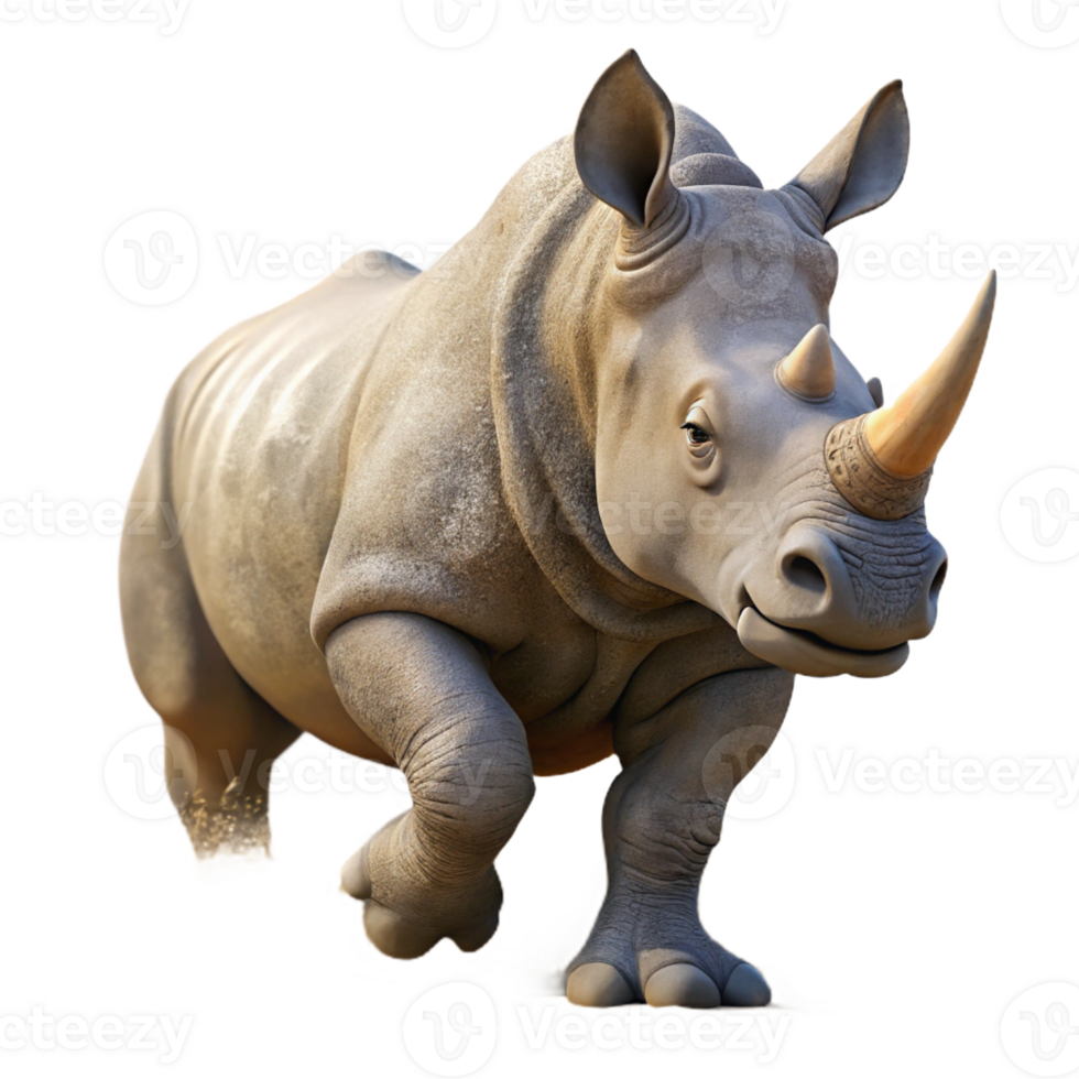 extraordinary minimalist A Powerful Rhinoceros Charging Through premium png