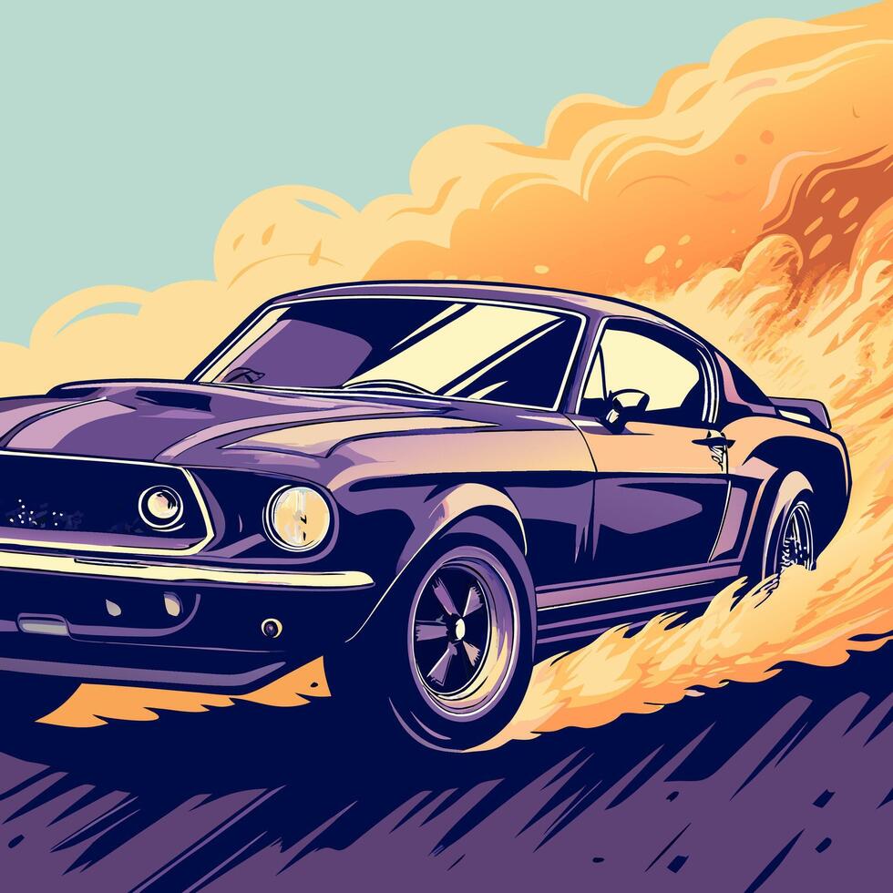 Classic Mustang Illustration vector