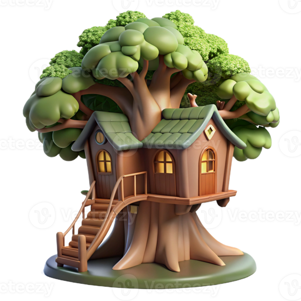 dramatic artistic A Treehouse Built Into a Giant Sequoia authentic png