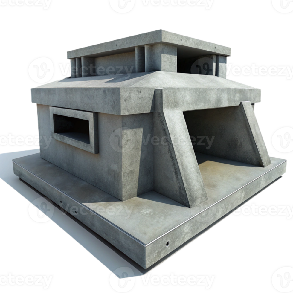 serene abstract A Brutalist Concrete Bunker Harsh detailed png