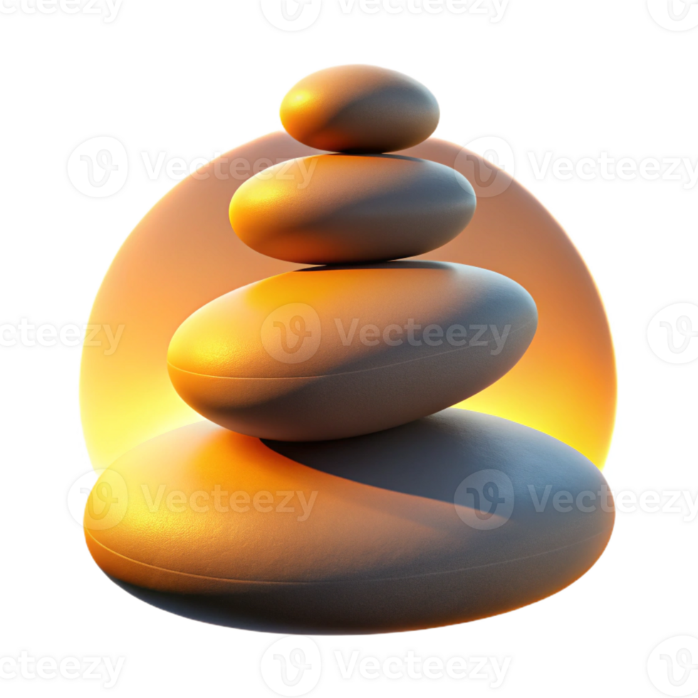 impressive artistic Three Smooth River Stones Stacked on original png